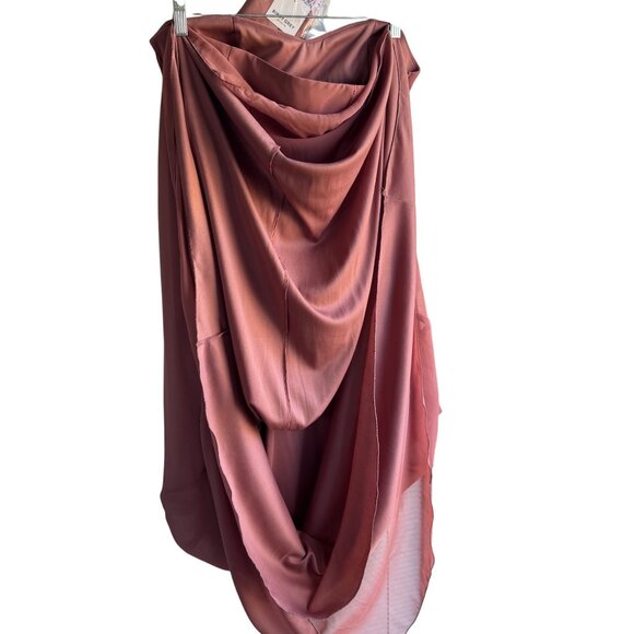 Birdy Grey Pink Bridesmaid Dress Matching Bow Tie Set Large Elegant Formal Wear - Picture 10 of 16